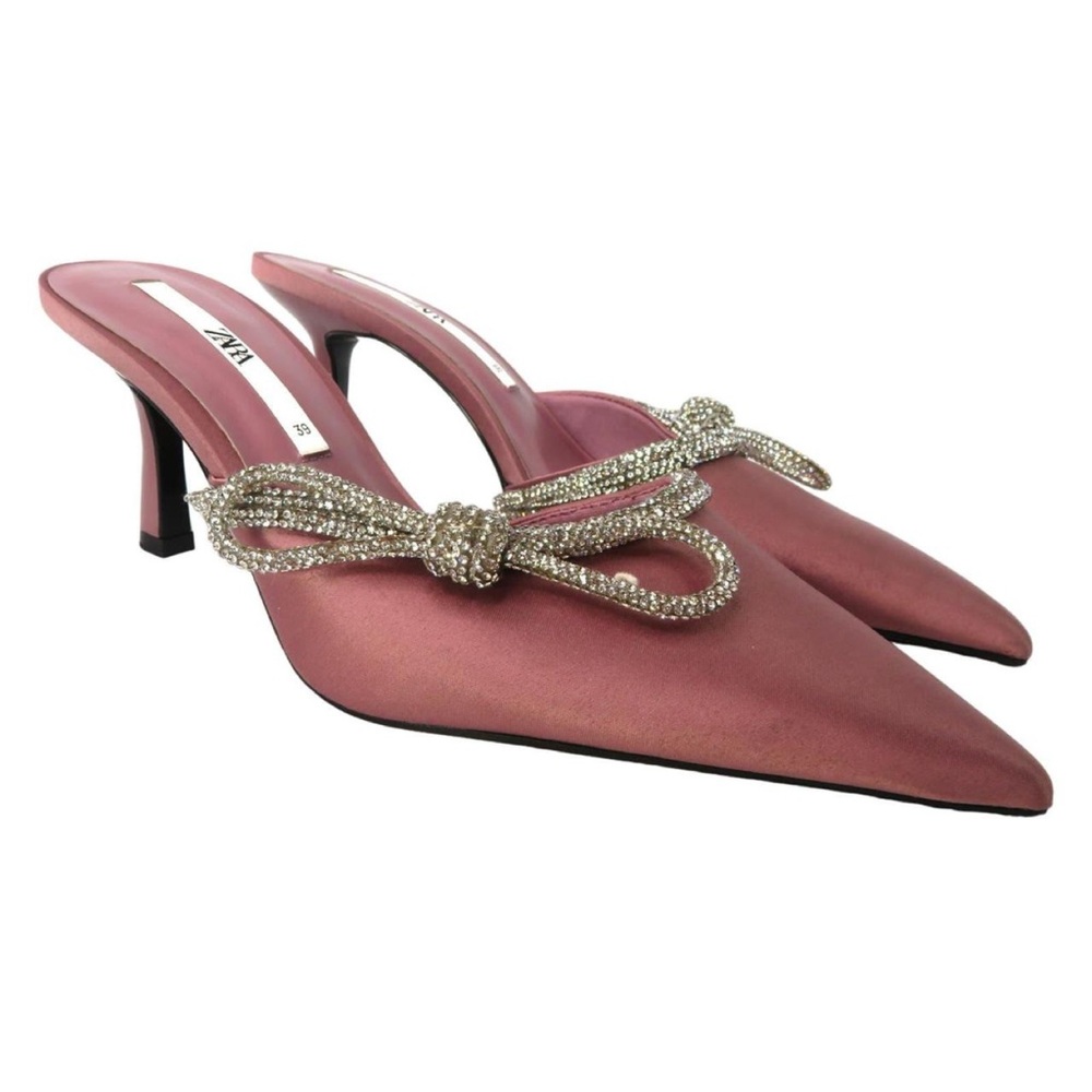 Zara Women’s Pink Bedazzled Heels Sz 9!!!